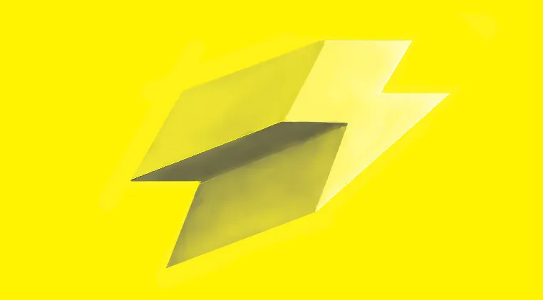 雷の印が立体的に描かれている。色は黄色
